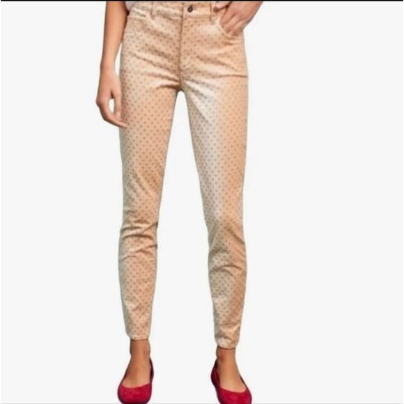 Pilcro and the Letterpress Dotted Velvet  High Rise Ankle Pants Size 31 - Picture 1 of 6